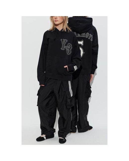 Y-3 Hoodies & Sweatvesten ,Zwart ,Katoen Elite 5 Graphics Hoodie in het Blue