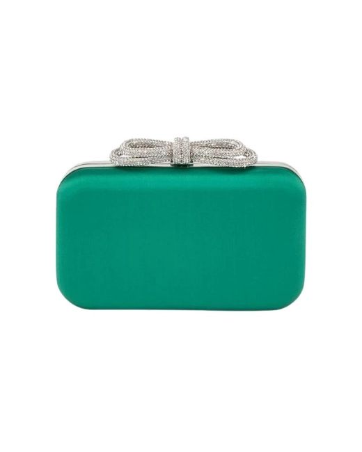 Mach & Mach Green Satin Clutch