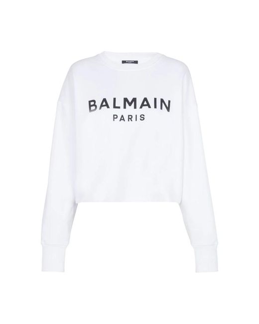 Balmain White Paris Sweatshirt