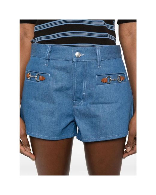 Gucci Blue Denim Shorts