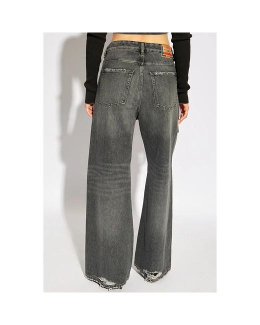 Jeans > wide jeans DIESEL en coloris Gray