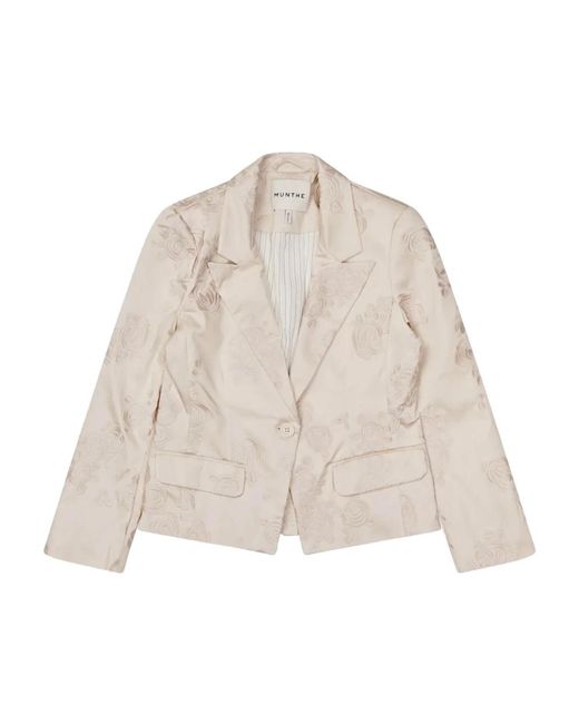Elegante chaqueta bordada 15-kit Munthe de color Natural