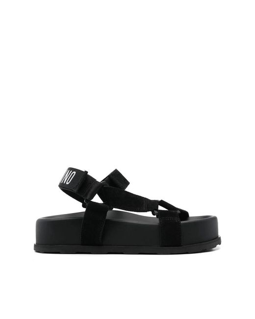 Moschino Black Suede Sandals