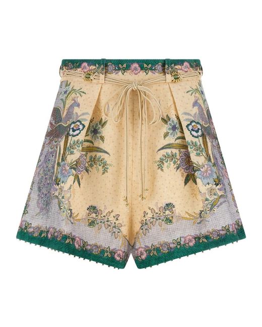 Zimmermann Korte Broeken ,Veelkleurig ,Katoen Indra Tuck Short in het Multicolor