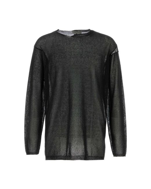 Yohji Yamamoto Black Round-Neck Knitwear for men