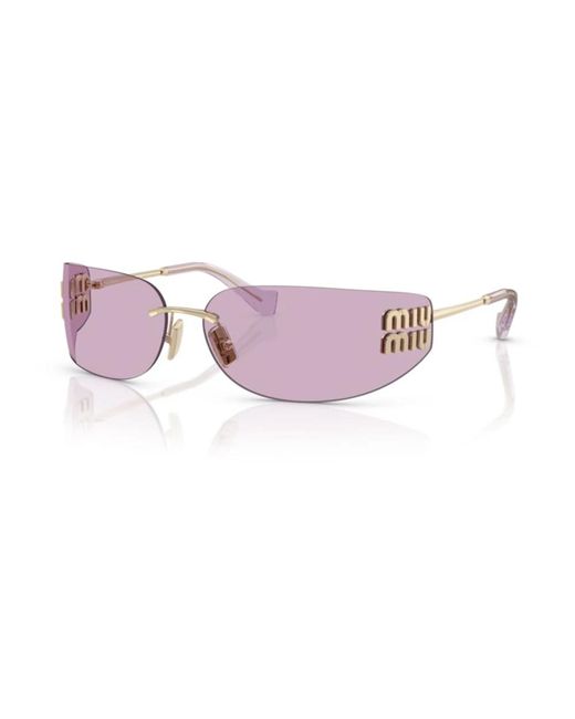 Miu Miu Pink Trendige Rechteckige Sonnenbrille Mit Rahmen