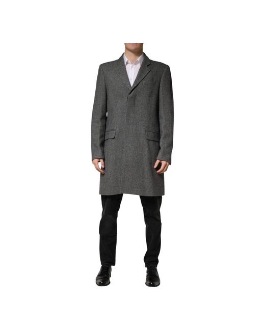 Dolce & Gabbana Black Single-Breasted Coats for men