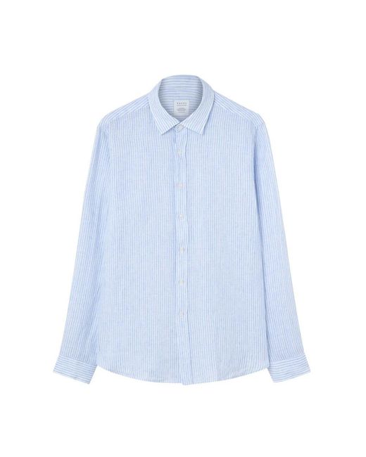 Xacus Blau Gestreiftes Hemd in Blue für Herren