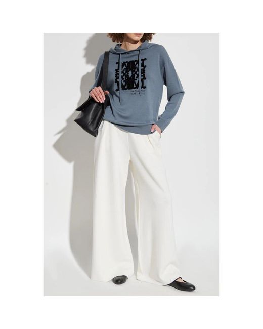Max Mara Blue Wollkapuzenpullover sfinge
