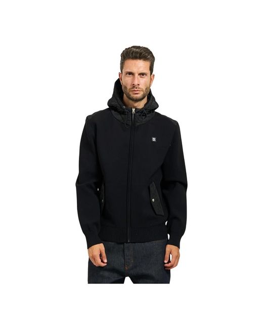 HUGO Schwarzer Gesteppter Hoodie Mit Reißverschluss in Black für Herren