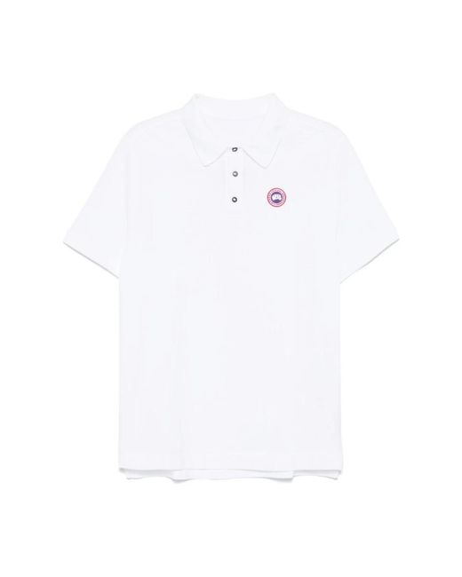 Canada Goose White Polo Shirts for men