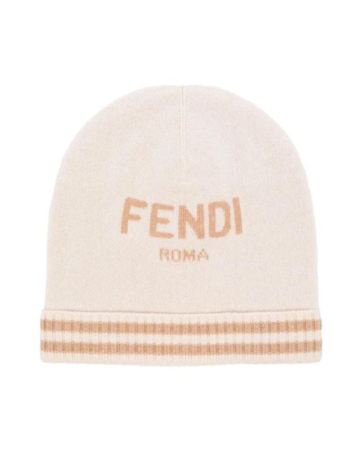 Fendi Accessoires ,Linnen Linnen Beanie in het White