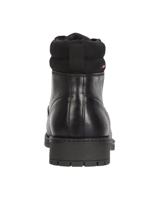 Tommy Hilfiger Black Lace-Up Boots for men
