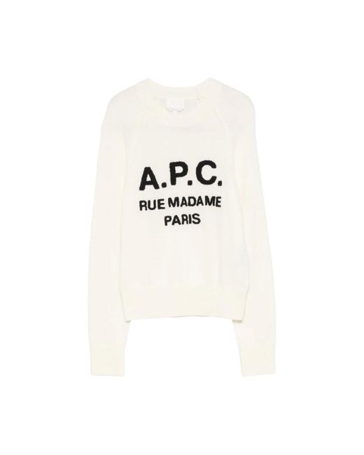 A.P.C. White Round-Neck Knitwear