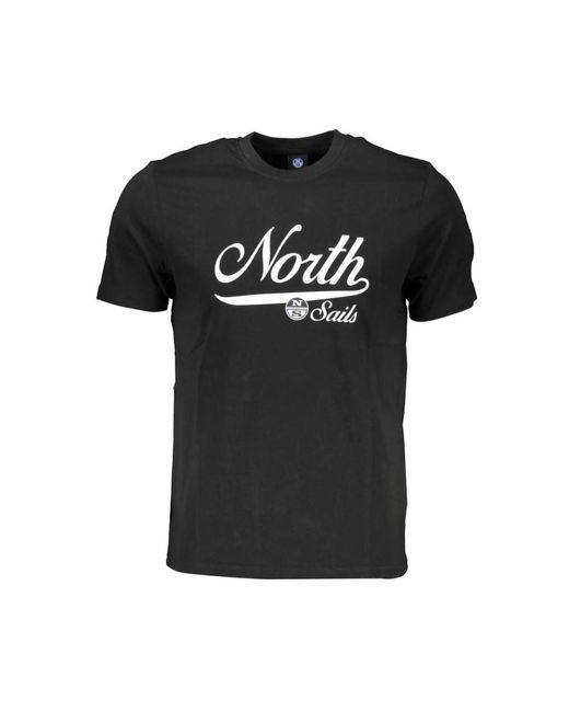 North Sails Tops ,Zwart ,Katoen Zwart Katoenen Logo Print T-Shirt in het Black voor heren