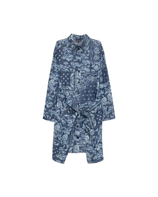 Emporio Armani Blue Shirt Dresses