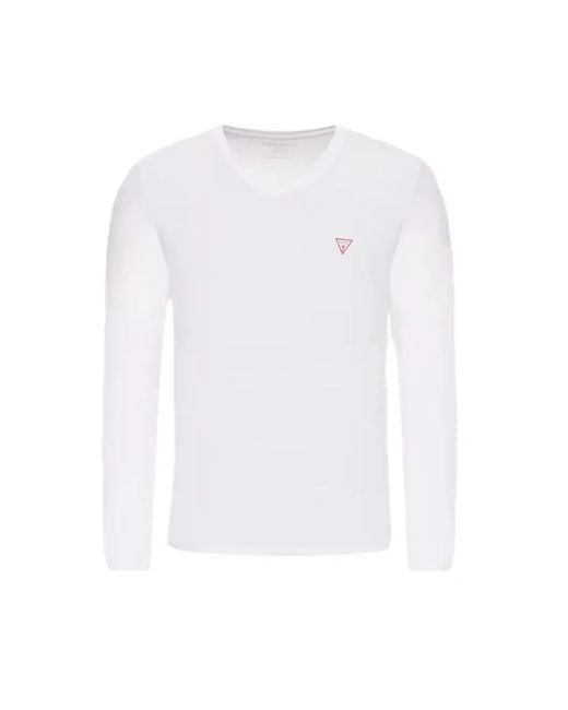 Guess Modernes Core Langarm T-Shirt in White für Herren