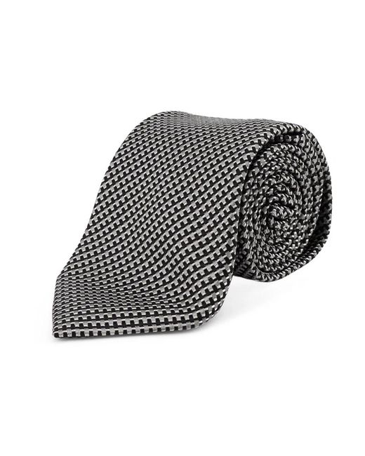Tom Ford Accessoires ,Veelkleurig ,Micro-Pattern Zijden Stropdas in het Black voor heren