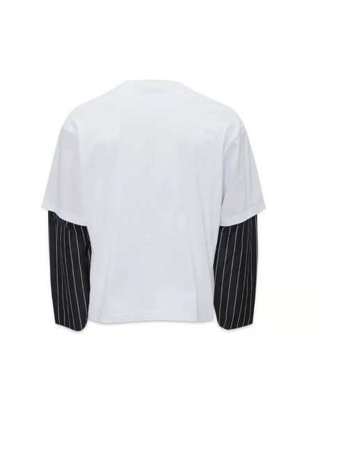 J.W. Anderson Besticktes logo baumwoll t-shirt in White für Herren