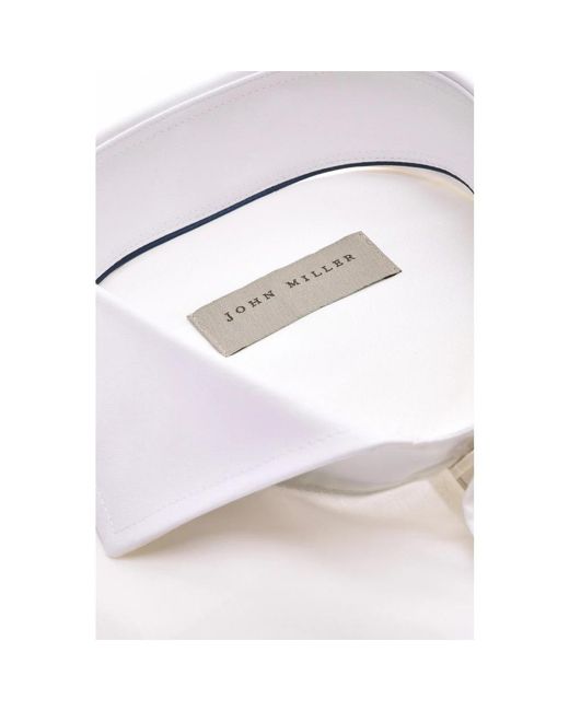 John Miller Overhemden ,Wit ,Katoen Witte Business Overhemd Jurk in het White voor heren