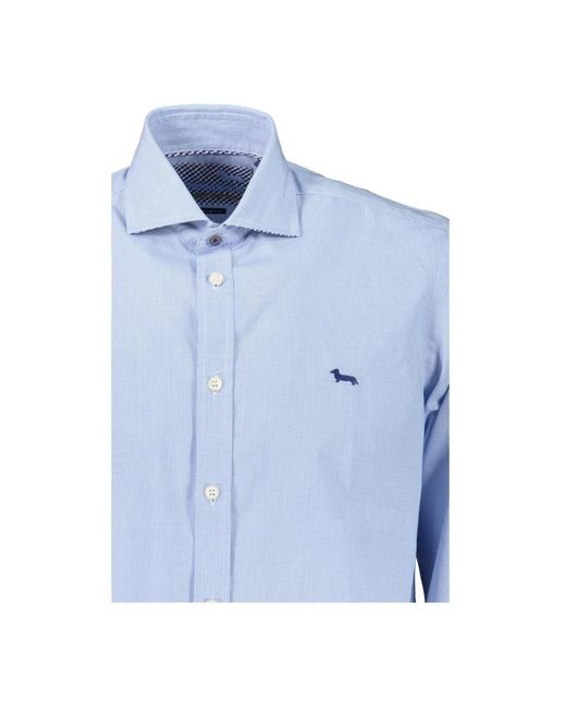 Harmont & Blaine Blaues baumwollhemd schmale passform in Blue für Herren