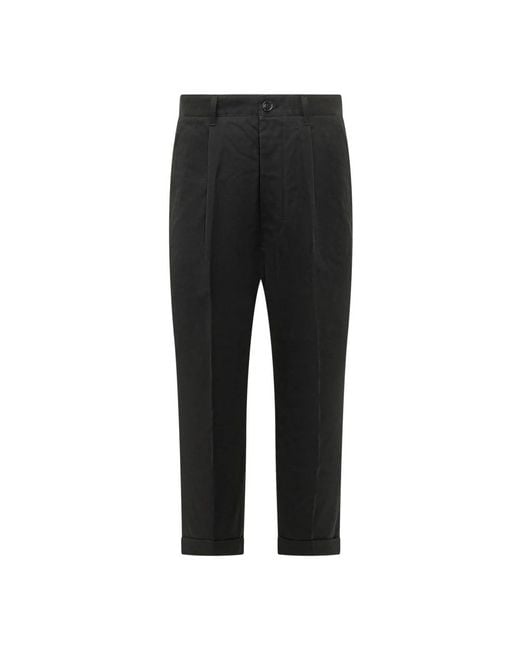 AMI Black Cropped Trousers for men