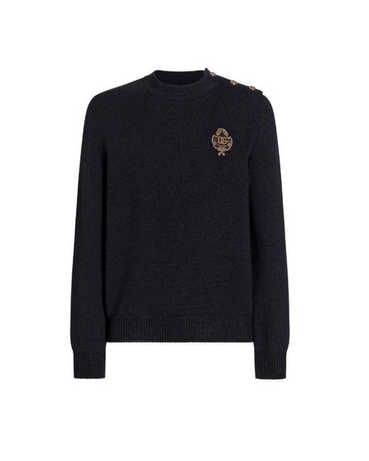 Dolce & Gabbana Black Round-Neck Knitwear for men