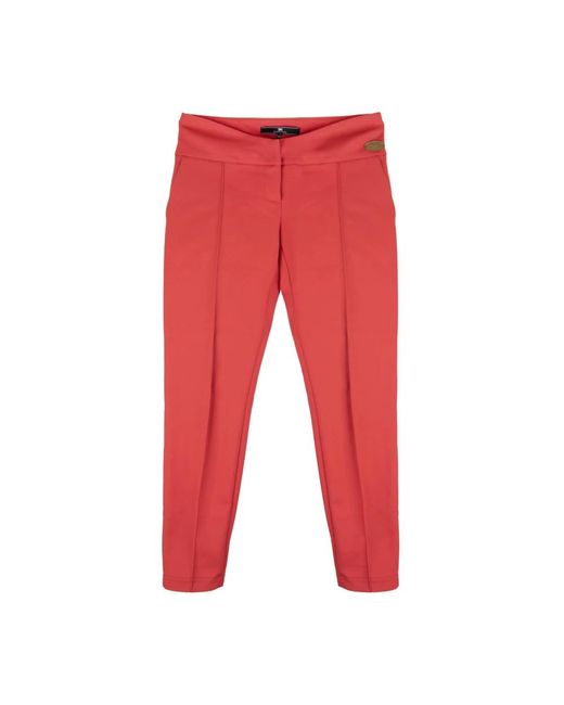 Elisabetta Franchi Red Slim-Fit Trousers