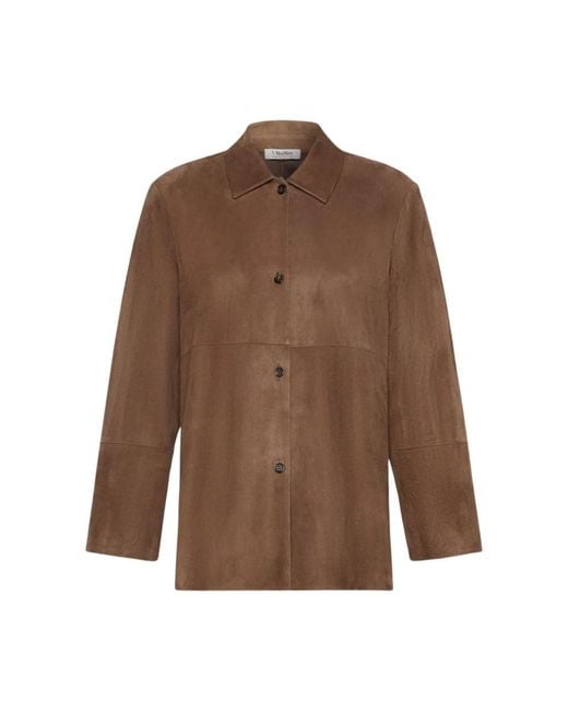 Max Mara Brown Leather Jackets