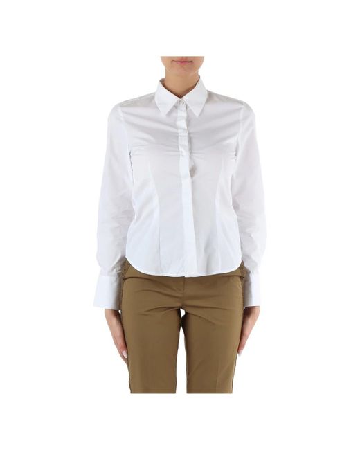 Camicia slim fit in popeline di cotone di Pennyblack in White