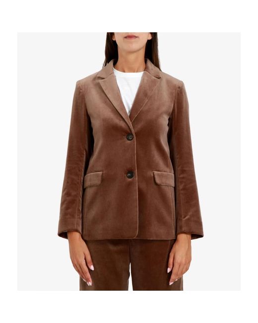 Max Mara Jassen ,Bruin ,Single-Breasted Jasje in het Brown