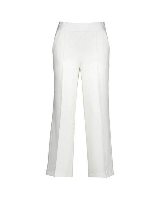 Cambio White Straight Trousers