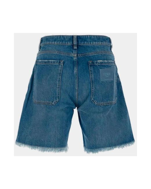 Fendi Blue Denim Shorts for men