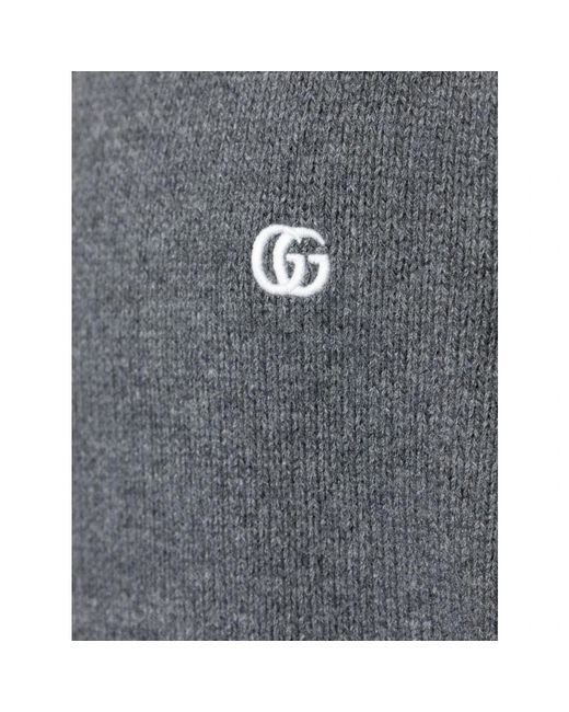 Gucci Bestickter Woll-Kaschmir-Pullover in Gray für Herren