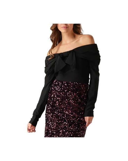 Y.A.S Elegante Top Met Strikdetail in het Black