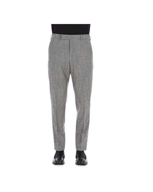 PT Torino Gray Slim-Fit Trousers for men