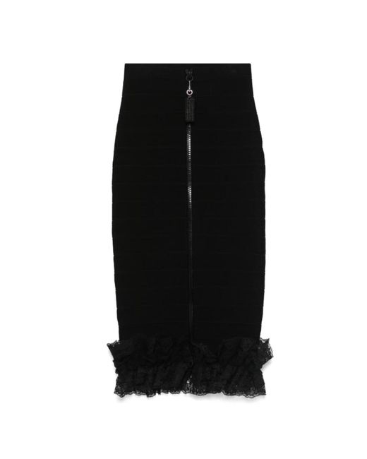 Midi Skirts Self-Portrait de color Black