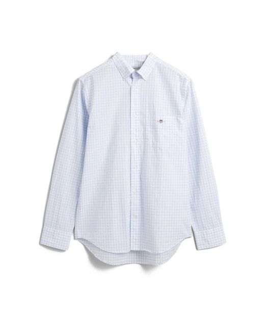 Gant Gingham Poplin Overhemd in het Blue voor heren