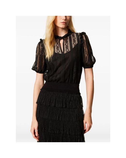 Twinset Overhemden ,Zwart ,Twin-Set Truien Zwart in het Black