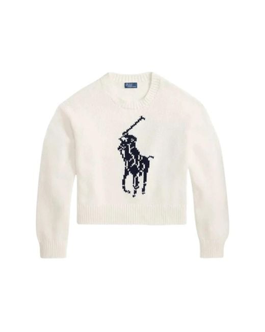 Ralph Lauren White Round-Neck Knitwear