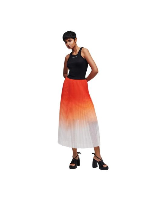 Karl Lagerfeld Orange Maxi Skirts