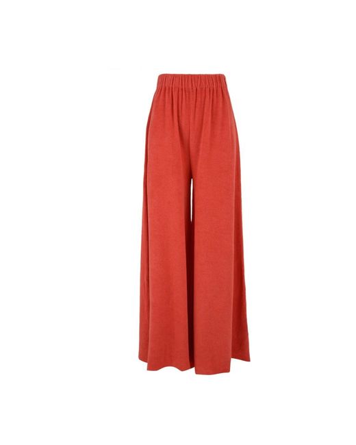 Douuod Woman Red Wide Trousers