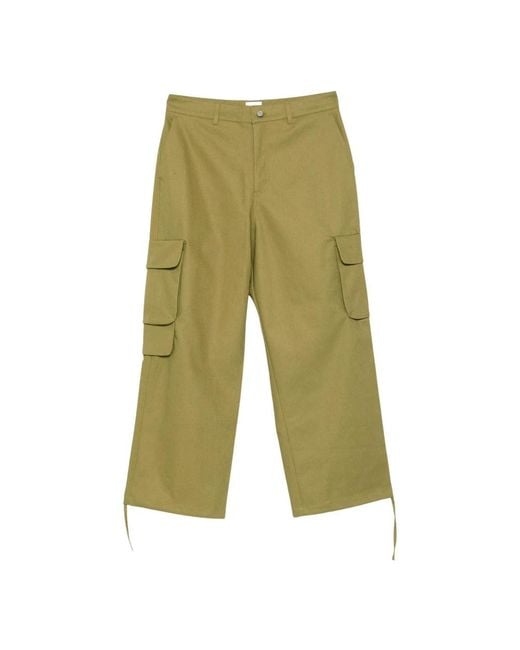 Arte' Green Straight Trousers for men