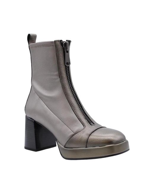 Hispanitas Gray Heeled Boots