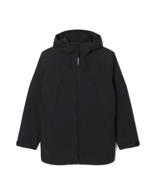 Lacoste Jassen ,Zwart ,Leer 3-In-1 Waterafstotende Gewatteerde Parka in het Black voor heren