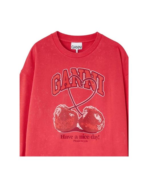 Ganni Red Sweatshirts