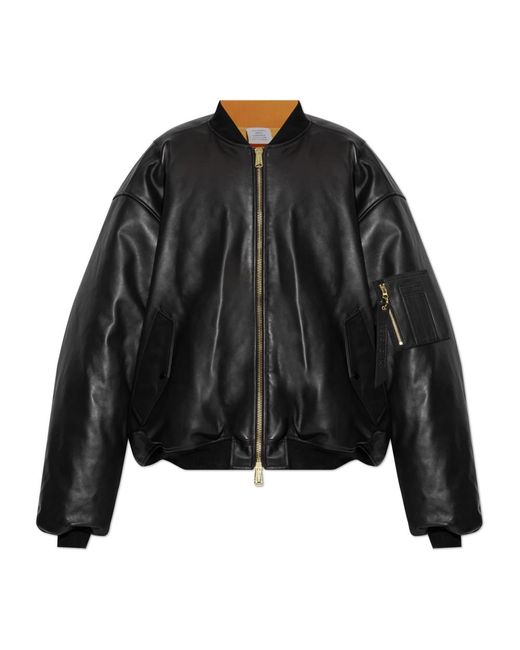Vetements Jassen ,Zwart ,Leer Leren Jas in het Black voor heren