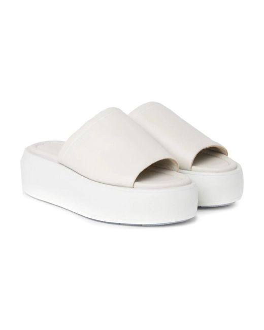 Calvin Klein White Flatform slide hausschuhe