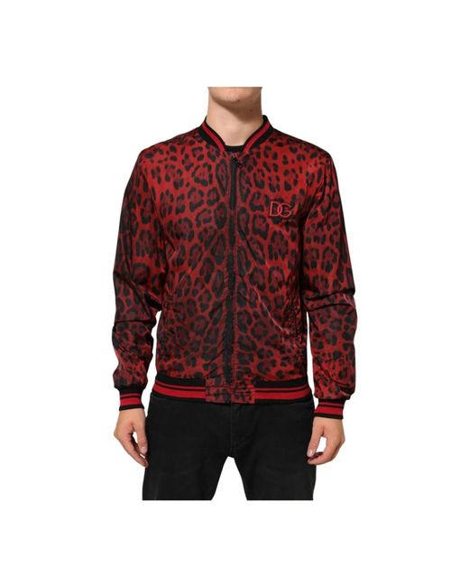 Dolce & Gabbana Red Bomber Jackets for men