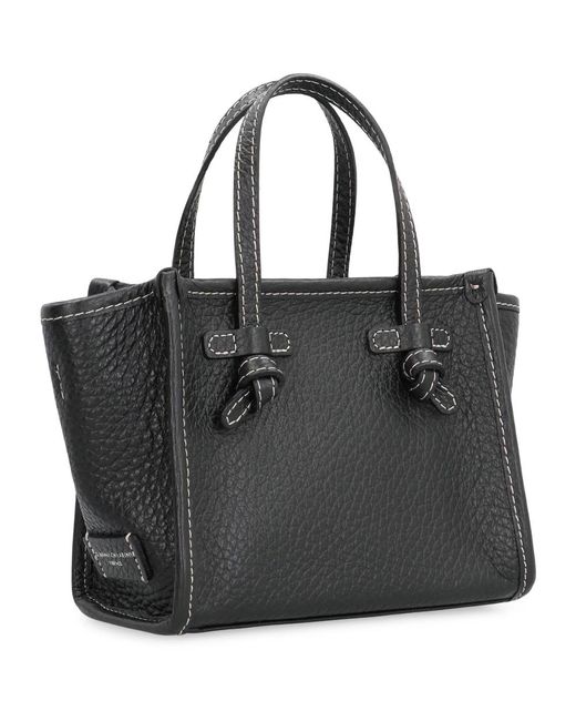 Gianni Chiarini Black Körnige Leder Mini Handtasche